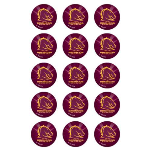 Broncos NRL Edible Icing Cupcake Images - Click Image to Close